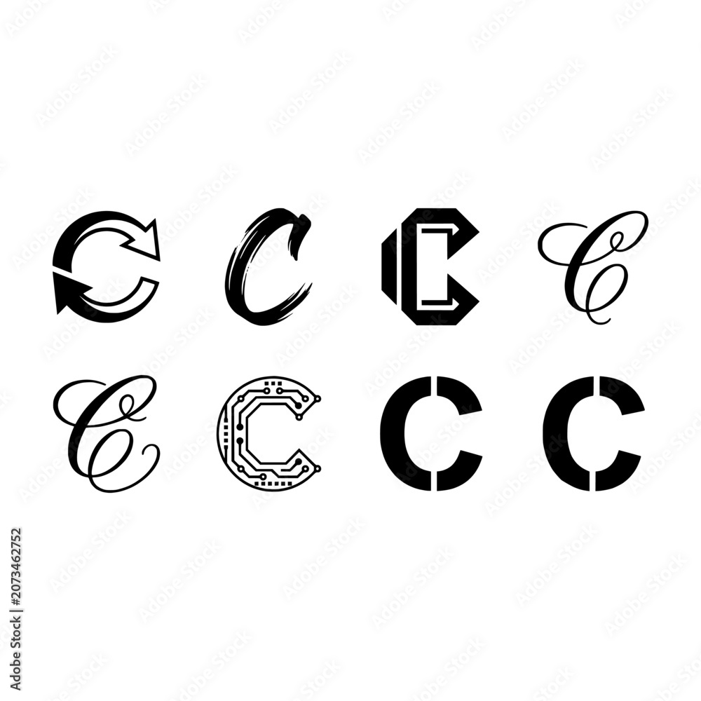 Fototapeta premium Set of letter C logo design variations