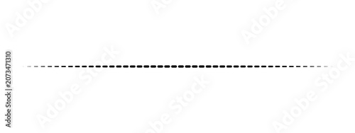 Black horizontal dashed line with fading edges Vector