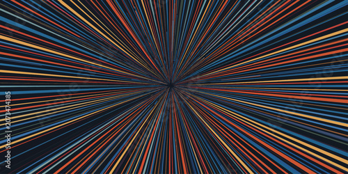 Tableau sur toile Abstract Colorful Fractal Burst Background with Radiant Psychedelic Rays and Bri