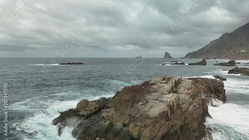 Aerial View of Tenerife, Canary Islands. Volcanic, Landscape, Ocean and Travel Stock