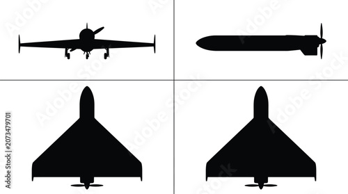 Obraz na płótnie Shahed 136 Loitering Munition Drone Silhouette