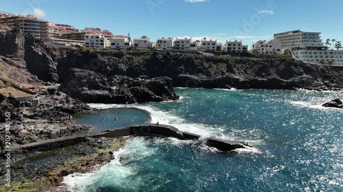 Aerial View of Tenerife, Canary Islands. Volcanic, Landscape, Ocean and Travel Stock