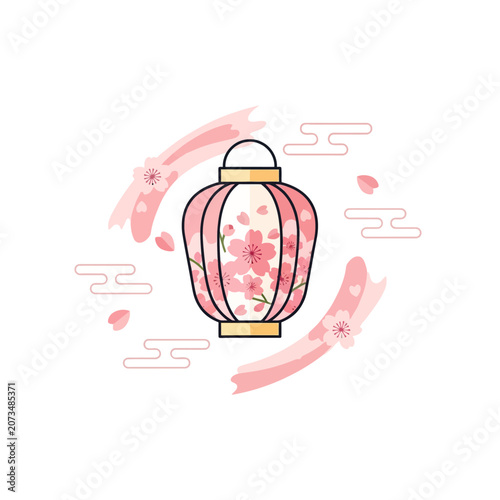 A decorative paper lantern is adorned with delicate floral patterns