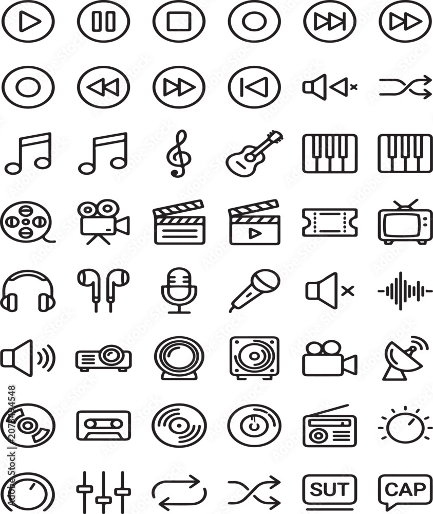 Fototapeta premium Professional interface icon set for web mobile user interface and digital design application projects vector illustration