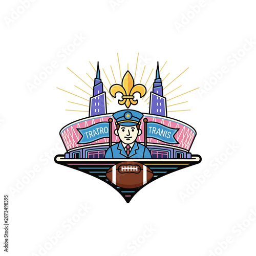 A colorful vector illustration of a professional sports team emblem