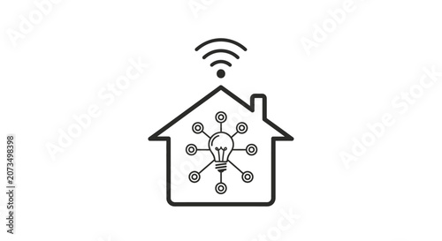 A simple icon representing a connected smart home system design