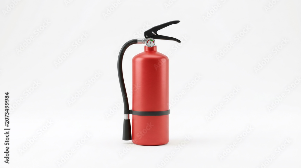 Obraz premium Red fire extinguisher isolated on white background