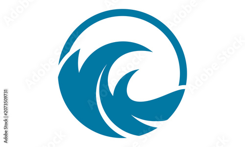 abstract circle ocean wave logo