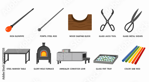 Tableau sur toile Collection of blacksmith and woodworking tools illustration.