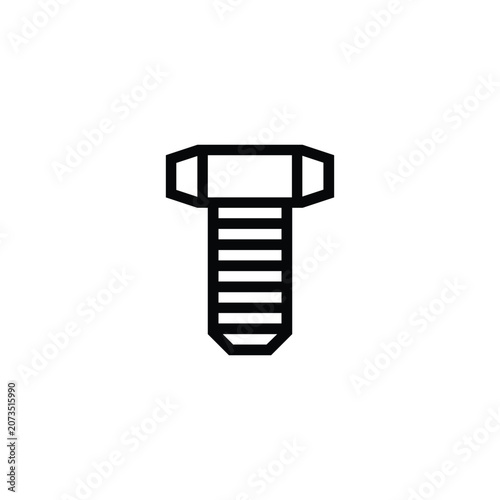 Screw Bolt Thread Fastener Hardware Line Icon