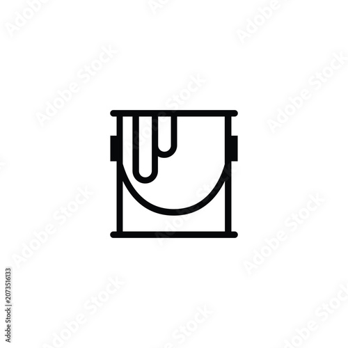 Paint Bucket Can Color Fill Line Icon