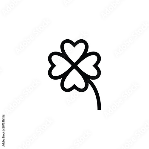Four Leaf Clover Lucky Nature Line Icon
