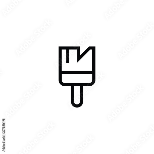 Paint Brush Art Creative Design Line Icon