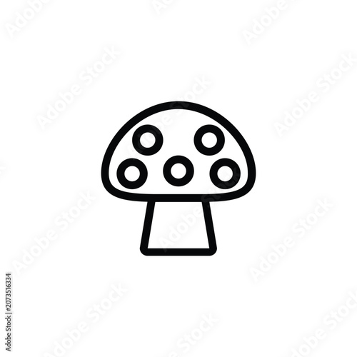 Mushroom Fungi Nature Forest Food Line Icon