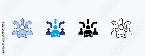 Leadership Multiple Icon Illustration Vector