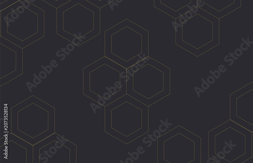 Seamless Dark Hexagon Geometric Pattern Background