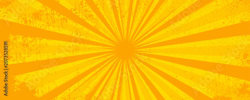 Photos Vintage pop art yellow background. Banner vector illustration
