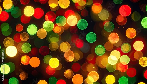 Vibrant Bokeh Lights Abstract Background Festive Celebration.