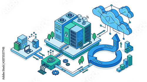 Cloud Computing and Data Center Infrastructure Modern Network Technology and Server Room Systems