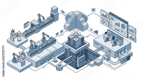 Smart Factory Automation Industrial Robots AI Cloud Computing and Data Analytics for Future Manufacturing