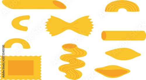 Foto Pasta Shape Illustration Featuring Food and Decorative Scenes in Vector Artwork