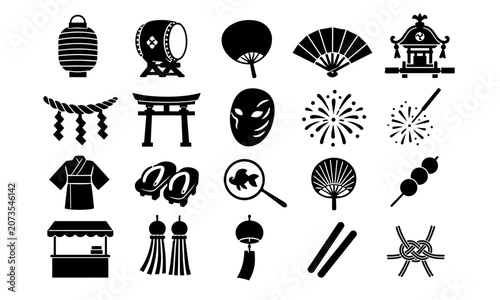 Japanese Festival Celebration Icon Sheet