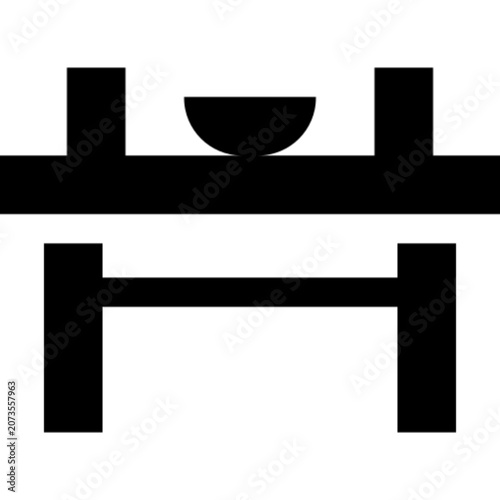 Dining Room Interior Home Furniture Design Table Icon Set