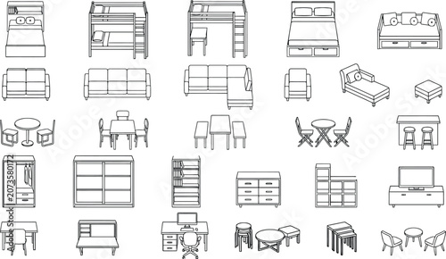 Konstfotografi CAD furniture block library