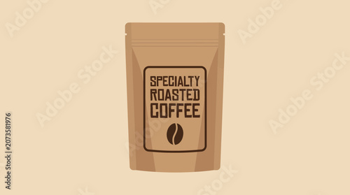 Cuadro en lienzo Specialty Roasted Coffee Packaging Craft Paper Bag