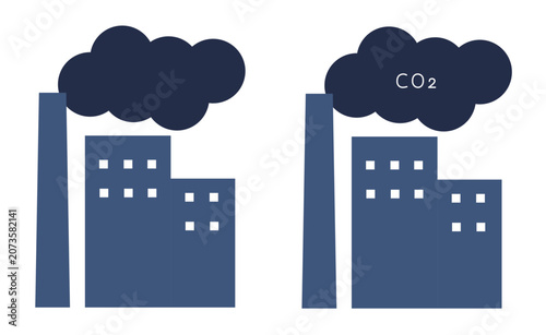 Valokuva Factory emitting CO2 smoke icon sheets