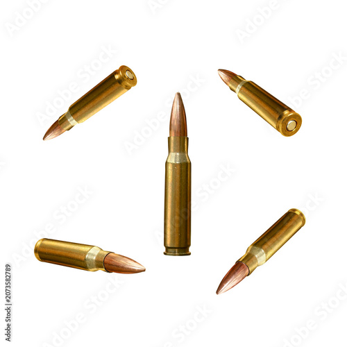 Фотография Rifle Ammunition Cartridges Set on Transparent Background png