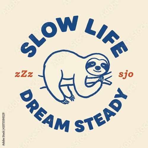 Foto Sloth Sleeping Slow Life Dream.