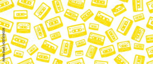 Retro Cassette Tape Pattern Background