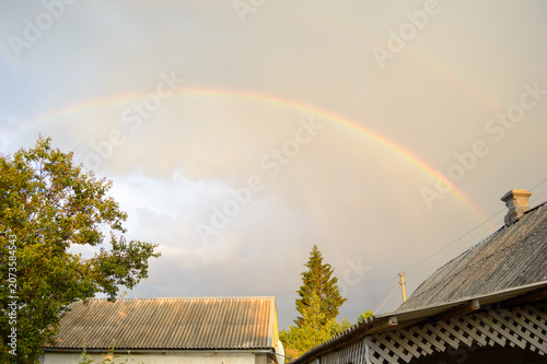 rainbow over the roof