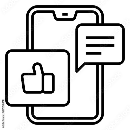 social media icon with line style