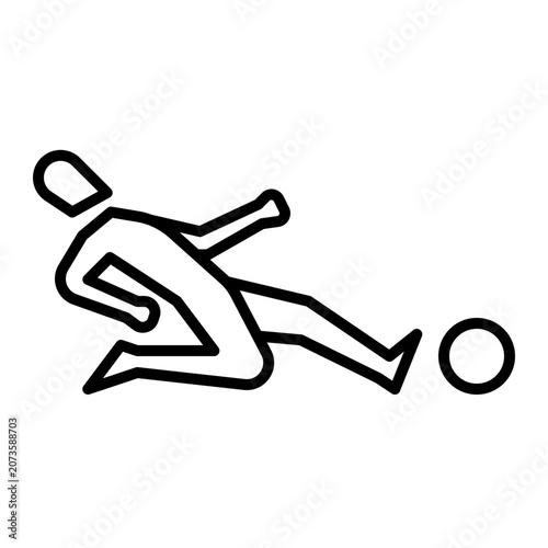 Tackle ball icon with line style