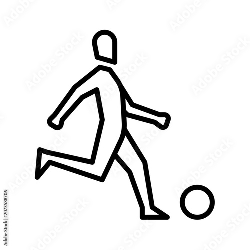 Shooting ball icon with line style
