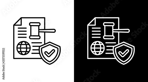 Foto International Law Outline White Icon Set Design