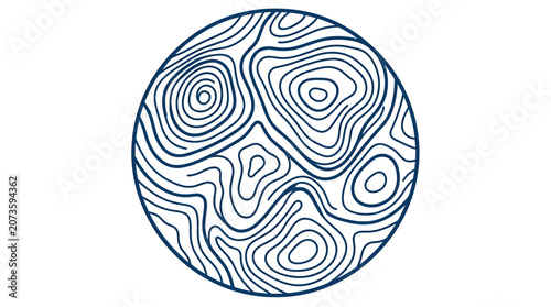 Abstract Topographic Map Contour Lines Circle Pattern