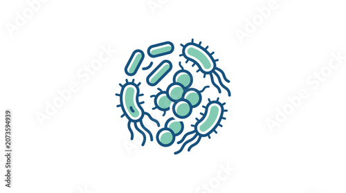 Konstfotografi Bacteria cells with flagella and pili.