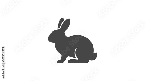 Black silhouette of a rabbit.
