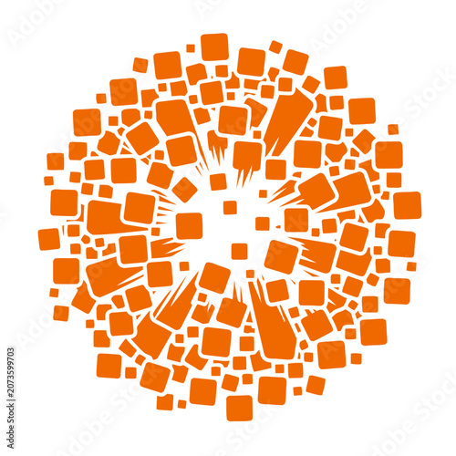 Orange Square Explosion Vector Design