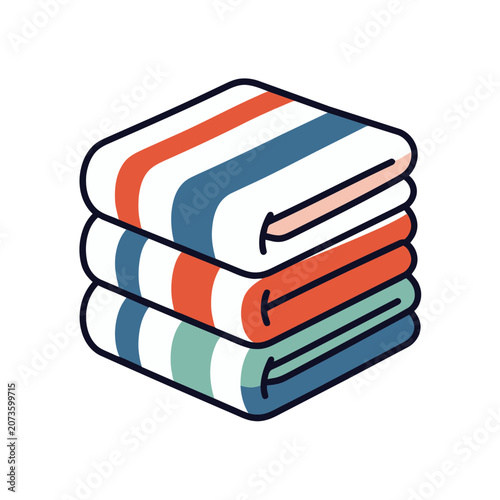 Stack of folded towels vector illustration