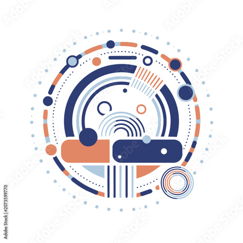 Abstract circular geometric vector design