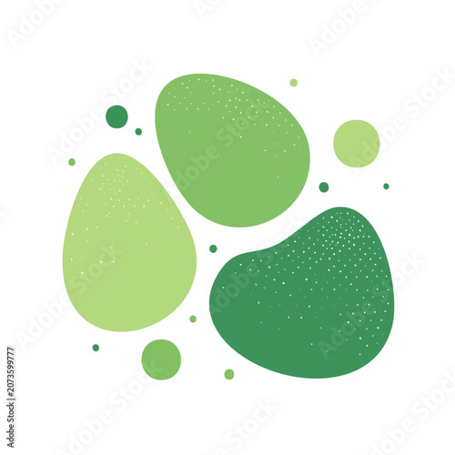 Abstract Green Blob Shapes with Dot Pattern