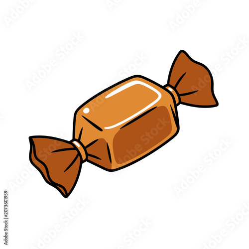 Wrapped Caramel Candy Vector Illustration