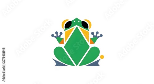 Abstract geometric frog logo design with vibrant colors