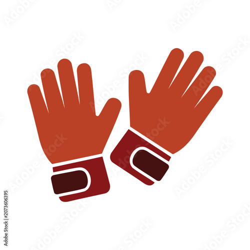 Orange and red gloves on white background
