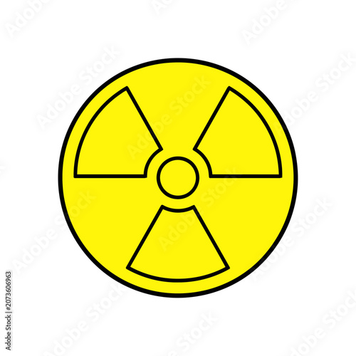 Yellow Radiation Hazard Symbol Vector Icon