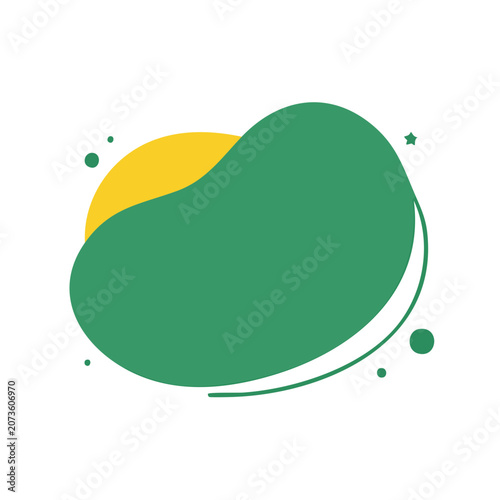 Abstract green and yellow organic blob vector shape